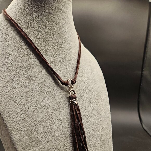 Caroyn Pollack/American West Sterling Silver & Leather Necklace - Picture 1 of 4